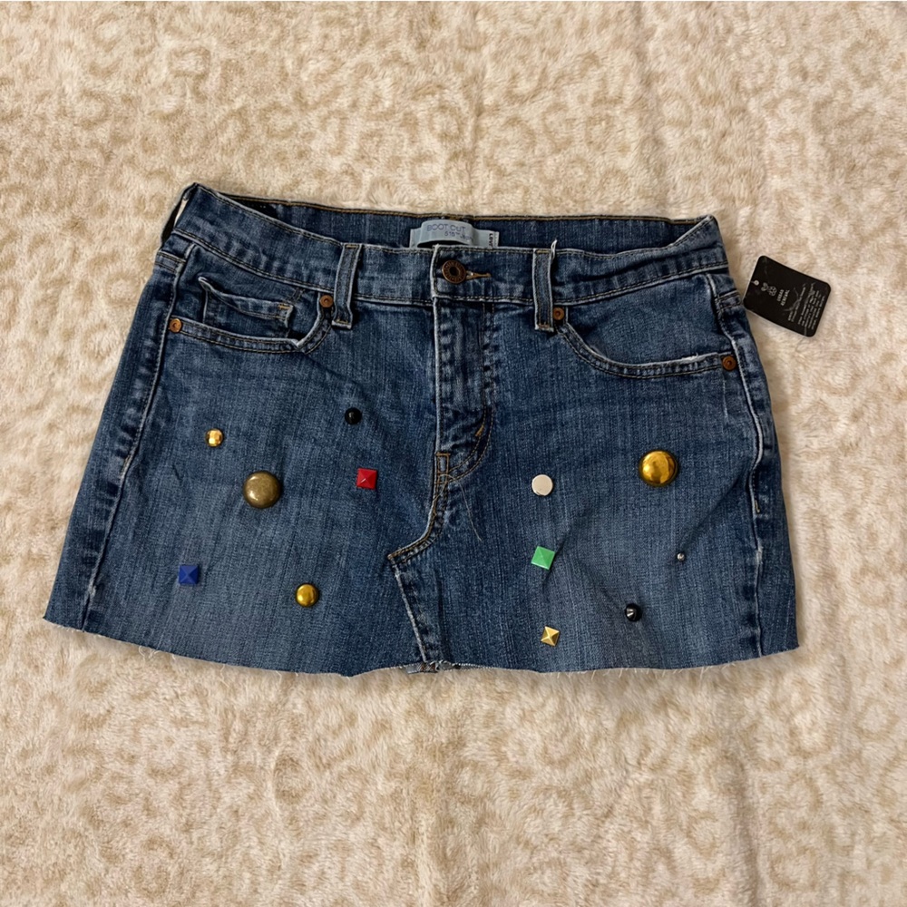 UO Renewal Jeweled Jean Skirt